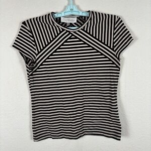 E Ratenbirg? Womens T Shirt Sz M Medium Short Sleeve Striped Blouse Excellent